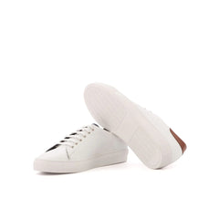 WHITE LEATHER LOW TOP SNEAKERS