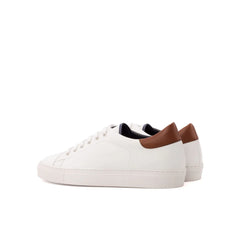 WHITE LEATHER LOW TOP SNEAKERS