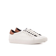 WHITE LEATHER LOW TOP SNEAKERS