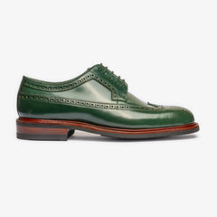 GREEN LEATHER BROGUE WINGTIP ROUND TOE OXFORDS FORMALS - FWG21