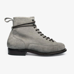 GREY SUEDE LEATHER ROUND TOE LACE UP BOOTS - BGS30