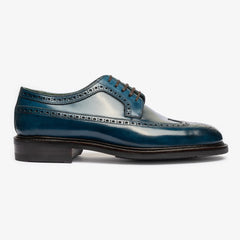 BLUE LEATHER BROGUE WINGTIP ROUND TOE OXFORDS FORMALS - FWB22