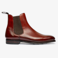 BROWN LEATHER SLIP ON CHELSEA BOOTS - BB51