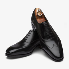 BLACK LEATHER WINGTIP OXFORDS FORMALS - FB26