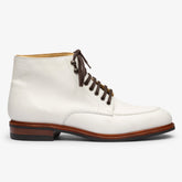 WHITE LEATHER LACE UP MOC TOE DERBY BOOTS - BW48