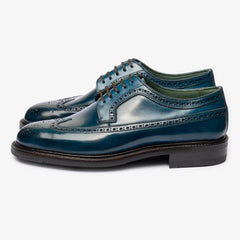 BLUE LEATHER BROGUE WINGTIP ROUND TOE OXFORDS FORMALS - FWB22