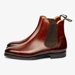BROWN LEATHER SLIP ON CHELSEA BOOTS - BB51