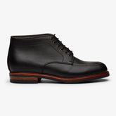 BLACK LEATHER DERBY CHUKKA LACE UP BOOTS - BB45
