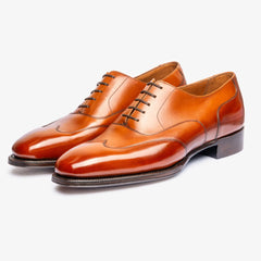 TAN LEATHER WINGTIP OXFORDS FORMALS - FT24