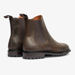 BROWN LEATHER SLIP ON CHELSEA BOOTS - BB38