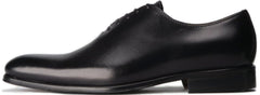 BLACK LEATHER WHOLECUT OXFORD SHOES - FBL01