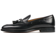 BLACK ROUND TOE TASSEL LOAFERS - LB9