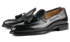 BLACK ROUND TOE TASSEL LOAFERS - LB9