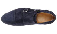 BLUE SUEDE LEATHER DOUBLE MONK STRAP SHOES - MBS4