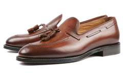 BROWN ROUND TOE TASSEL LOAFERS - LBR10