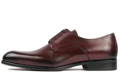 BURGUNDY LEATHER DERBY FORMAL SHOES - FBRD14