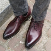 BURGUNDY LEATHER DERBY FORMAL SHOES - FBRD14
