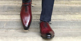 BURGUNDY LEATHER WHOLECUT OXFORD SHOES - FBU2