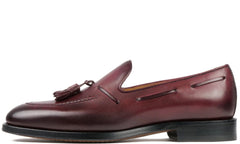 BURGUNDY ROUND TOE TASSEL LOAFERS - LBR11