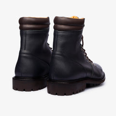 MARINE BLUE LEATHER LACE UP CHUNKY SOLE BOOTS - BB42