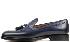 NAVY BLUE ROUND TOE TASSEL LOAFERS - LNR8