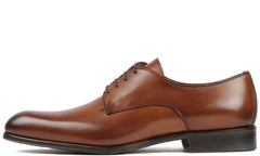 TAN LEATHER DERBY FORMAL SHOES - FT16