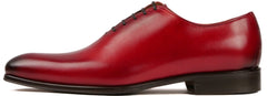 WINE RED LEATHER WHOLECUT OXFORD SHOES - FWR08