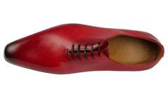 WINE RED LEATHER WHOLECUT OXFORD SHOES - FWR08
