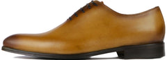 YELLOWISH TAN LEATHER WHOLECUT OXFORD SHOES - FYT09