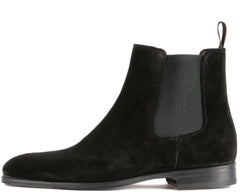 BLACK SUEDE LEATHER SLIP ON CHELSEA BOOTS - BBR11