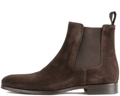 BROWN SUEDE LEATHER SLIP ON CHELSEA BOOTS - BBR10