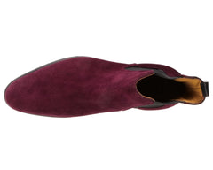 BURGUNDY SUEDE LEATHER SLIP ON CHELSEA BOOTS - BBU13