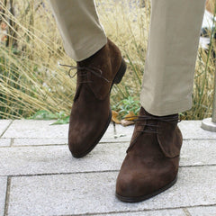 BROWN SUEDE LEATHER CHUKKA LACE UP BOOTS - BBR17