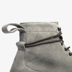 GREY SUEDE LEATHER ROUND TOE LACE UP BOOTS - BGS30
