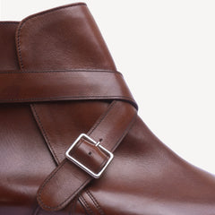 BROWN LEATHER JHODPUR STYLE BOOTS - BBJ40