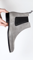 GREY SUEDE LEATHER SLIP ON CHELSEA BOOTS - BGS9