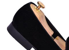 Black Velvet Ace of Spades Embroidered Loafers