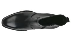 BLACK LEATHER HIGH ANKLE CHELSEA ZIPPER BOOTS - BBL15