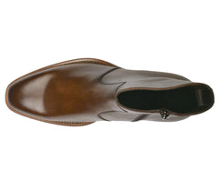 BROWN LEATHER HIGH ANKLE CHELSEA ZIPPER BOOTS - BBL16