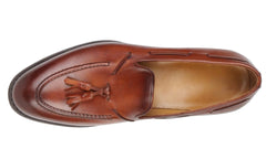 TAN LEATHER ROUND TOE TASSEL LOAFERS - LT12